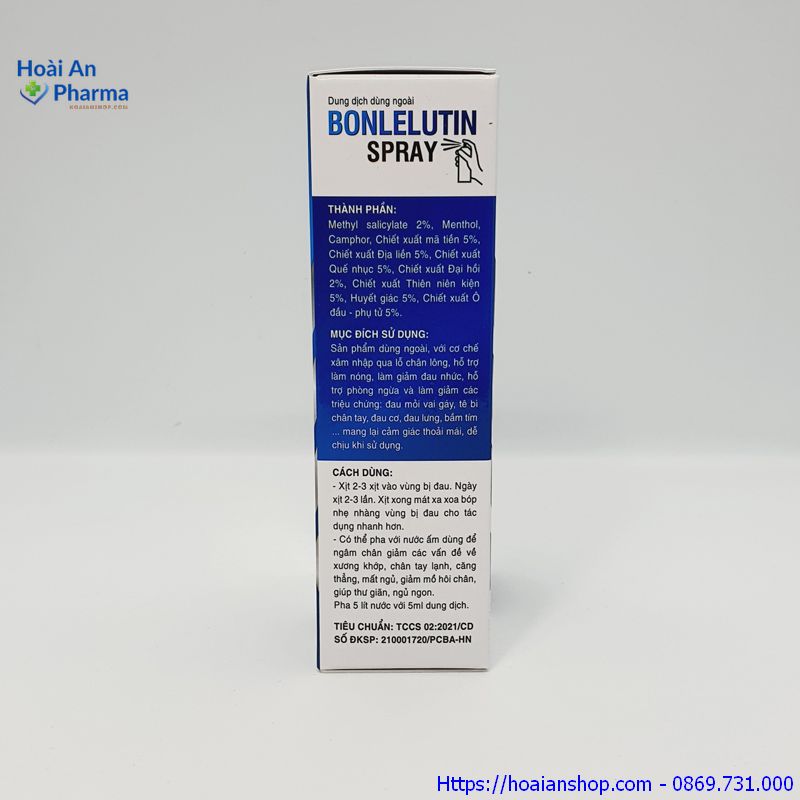 Bonlelutin Spray xịt giảm đau mỏi vai gáy xương khớp